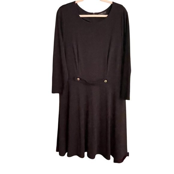 ELOQUII BLACK SHORT 3/4 SLEEVE WAIST DETAIL
KNEE LENGTH SHIFT DRESS PLUS SIZE 18 - Picture 3 of 10